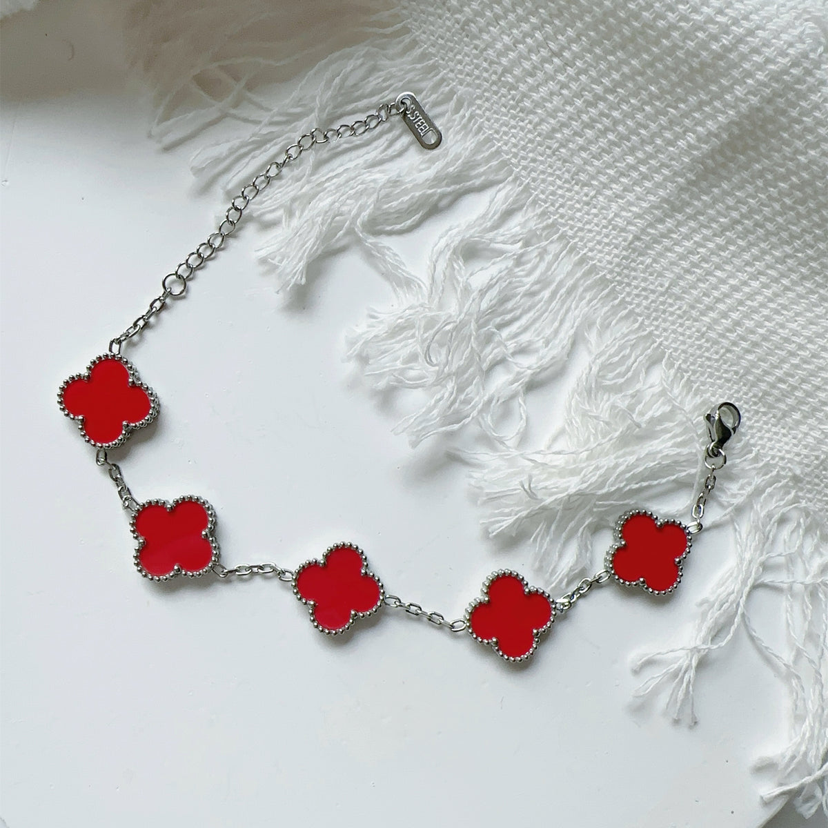 CLASSIC CLOVER LINK BRACELET | RED