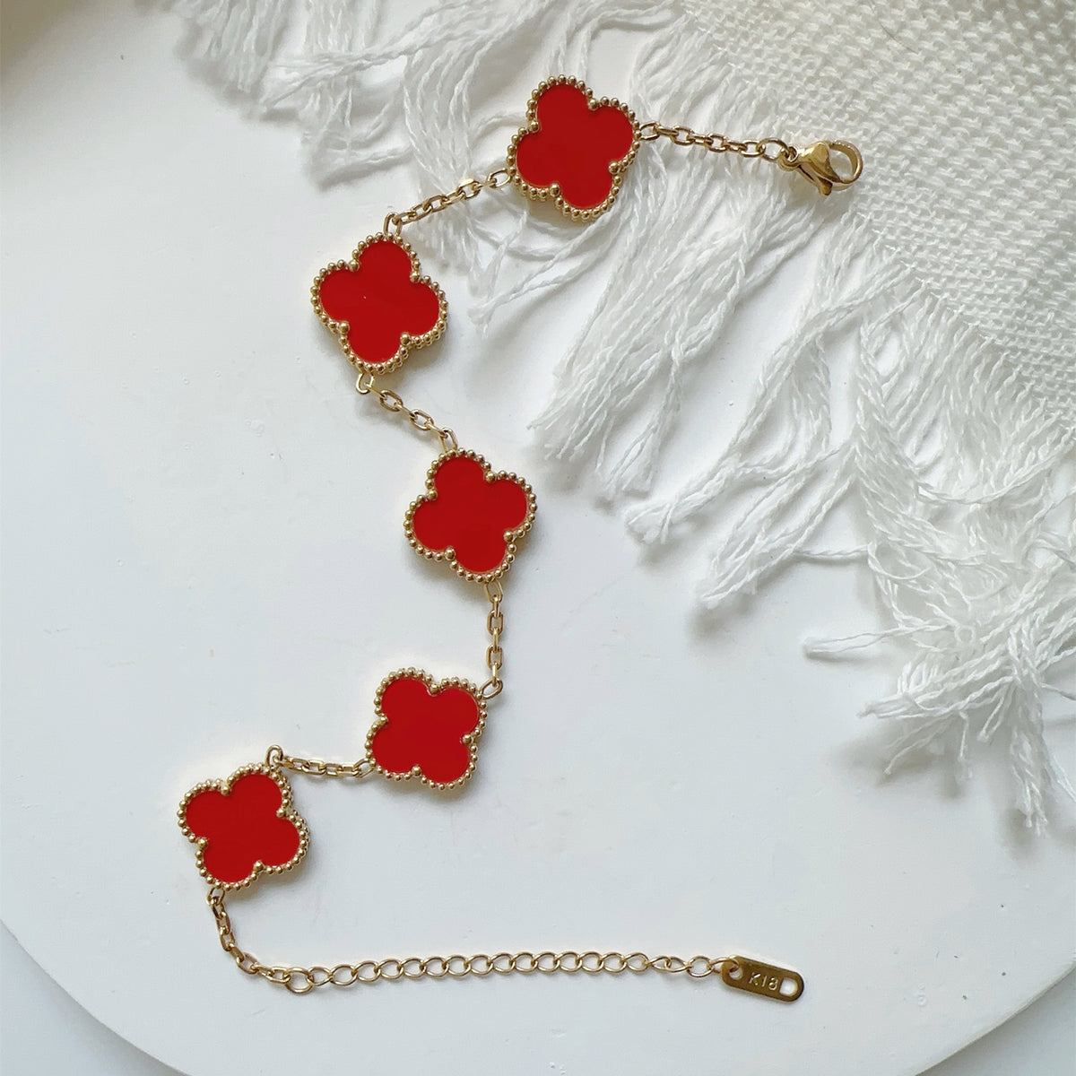 CLASSIC CLOVER LINK BRACELET | RED