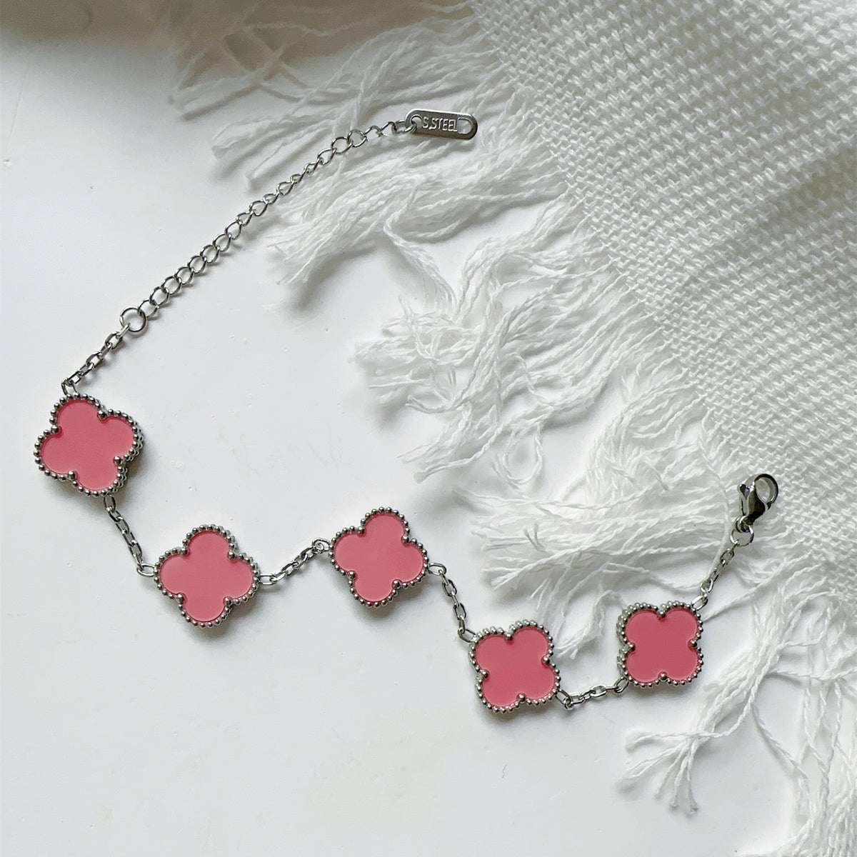 CLASSIC CLOVER LINK BRACELET | PINK