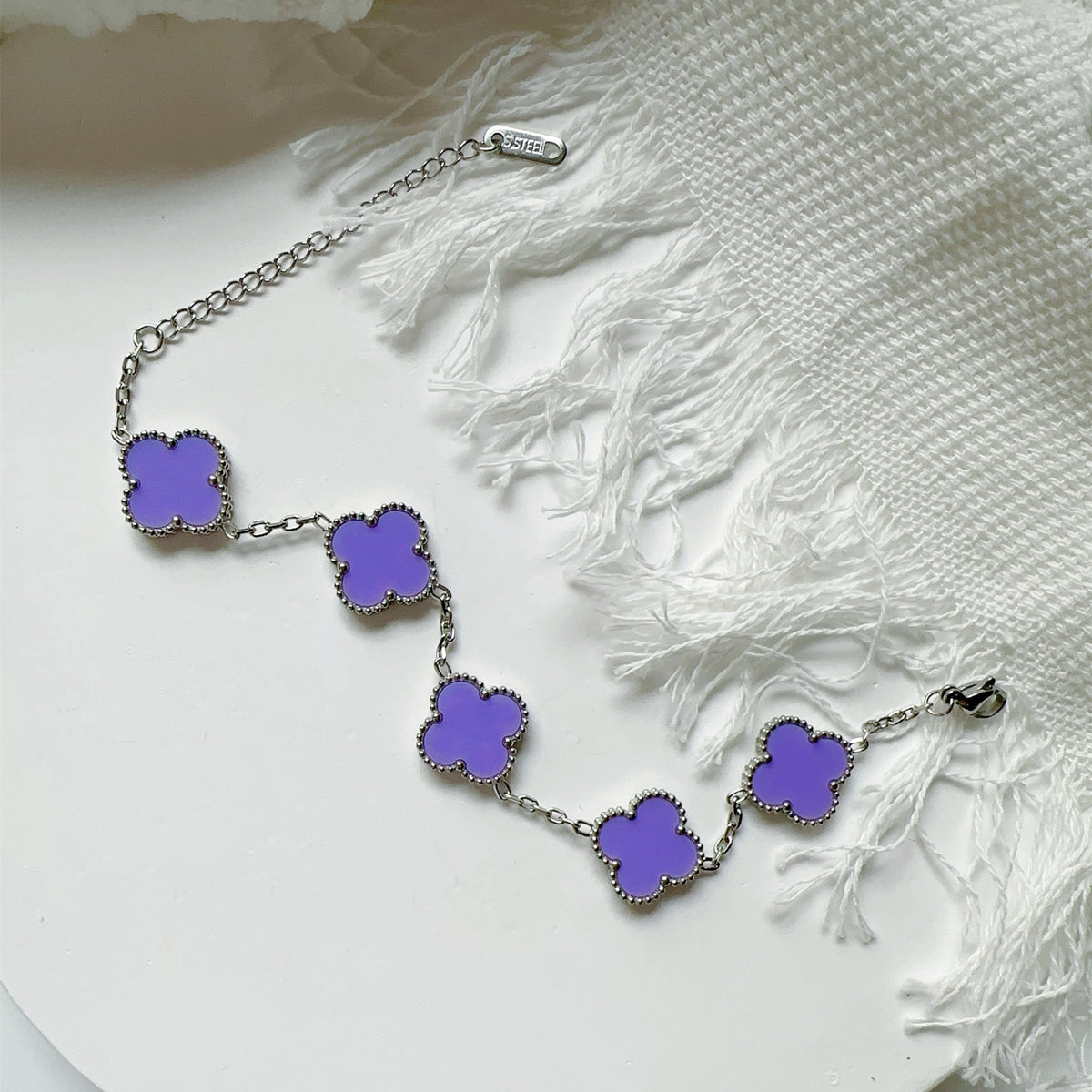 CLASSIC CLOVER LINK BRACELET | LAVENDER PURPLE