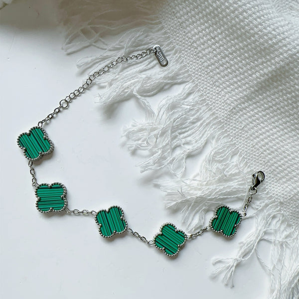 CLASSIC CLOVER LINK BRACELET | GREEN PATTERN