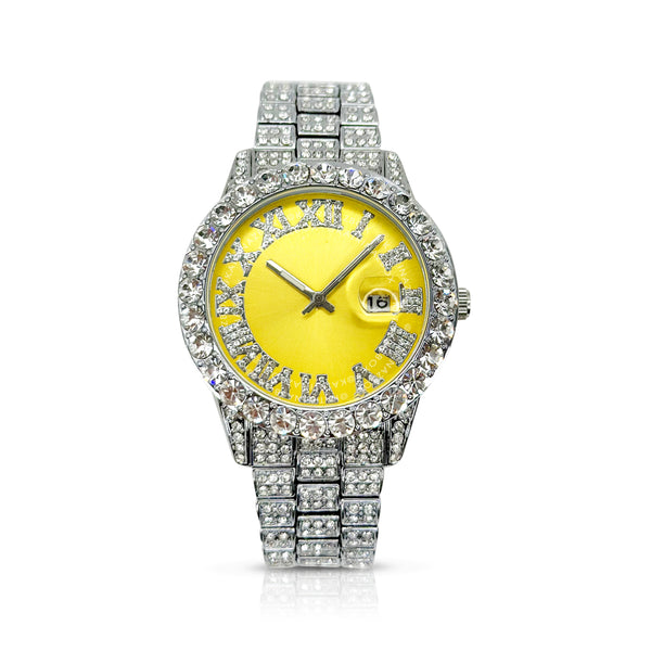 CANARY YELLOW | SILVER BAND WATCH