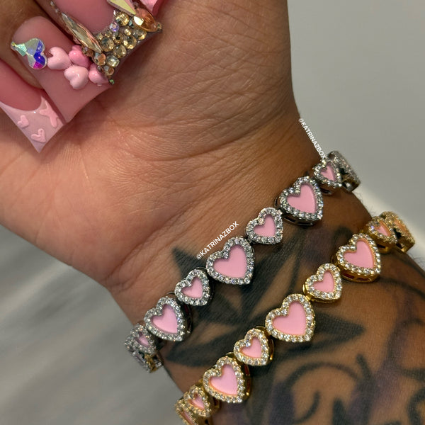PINK ARI HEART BRACELET