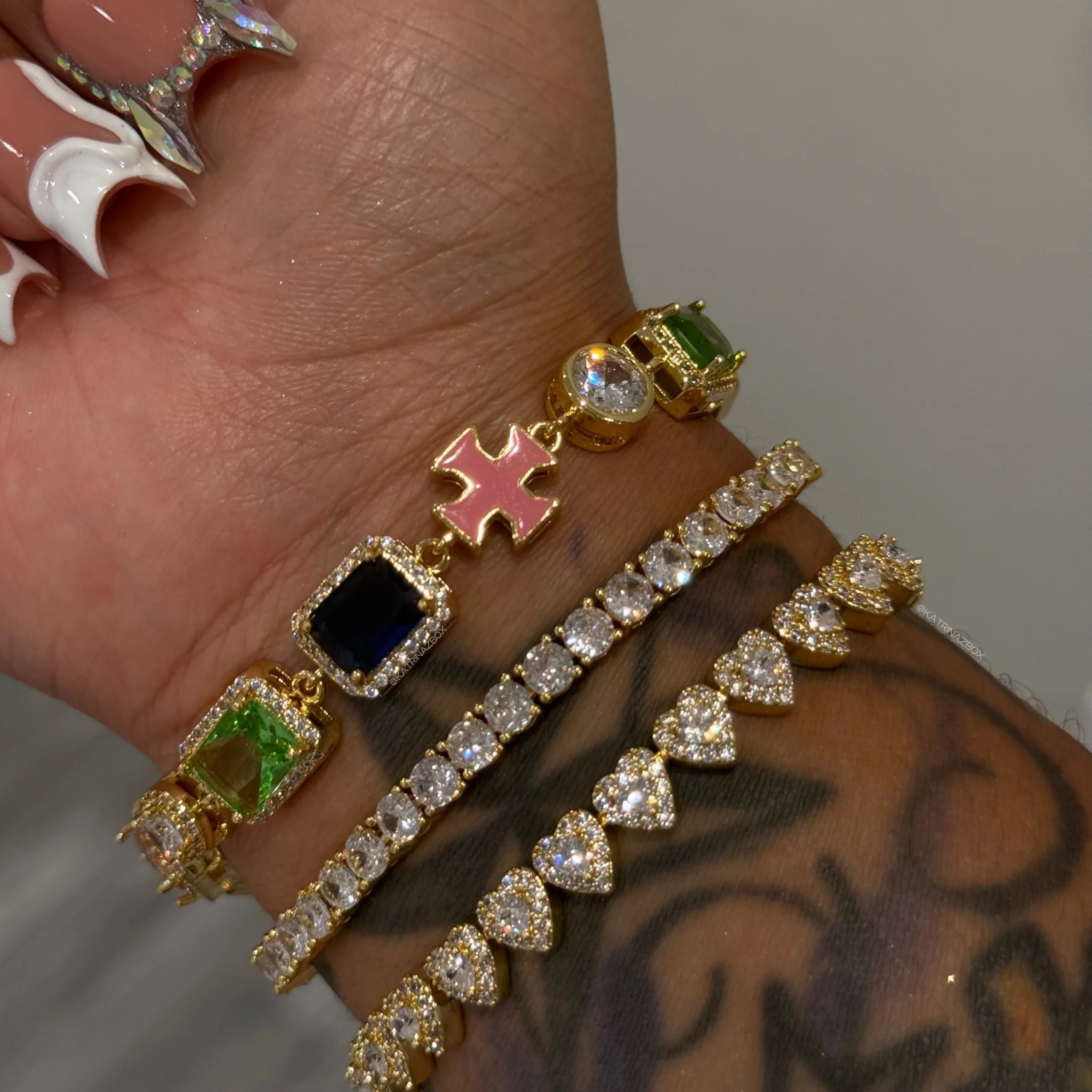 【LAZY DAWN】mini box chain couple bracelet B026〜2021夏コレ Cable Link With Lock Charm Bracelet - Crafted From Stainless