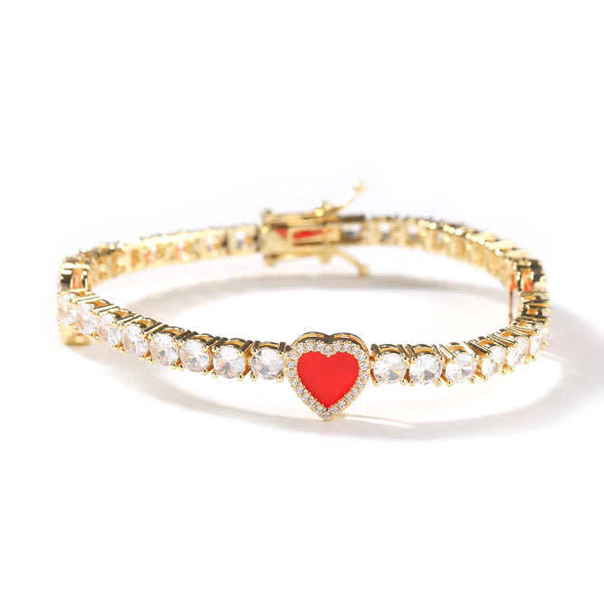 RED TRIPLE HEART | TENNIS BRACELET – Katrinaz Box