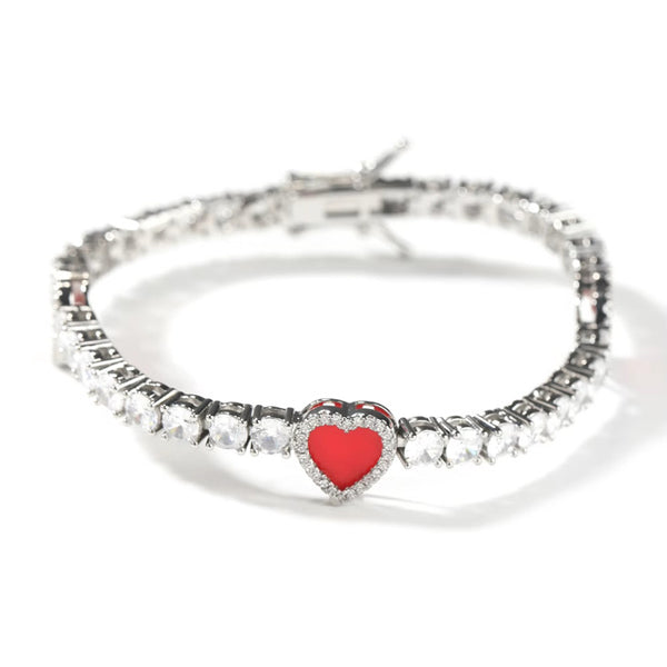 RED TRIPLE HEART | TENNIS BRACELET