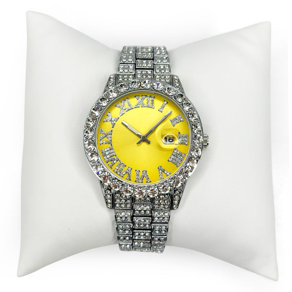 CANARY YELLOW | SILVER BAND WATCH