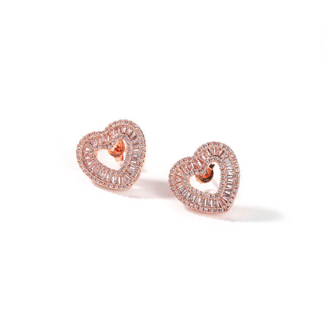 BAGUETTE HEART EARRINGS