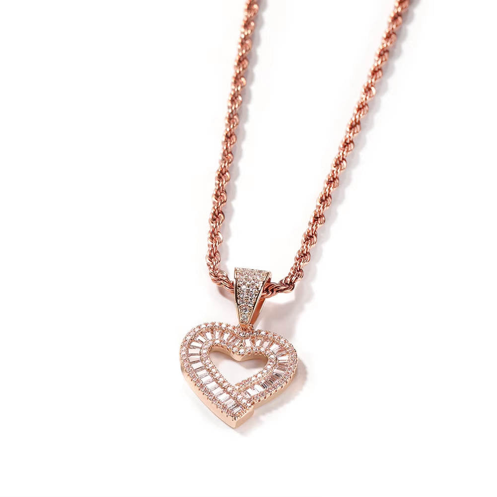 BAGUETTE HEART NECKLACE