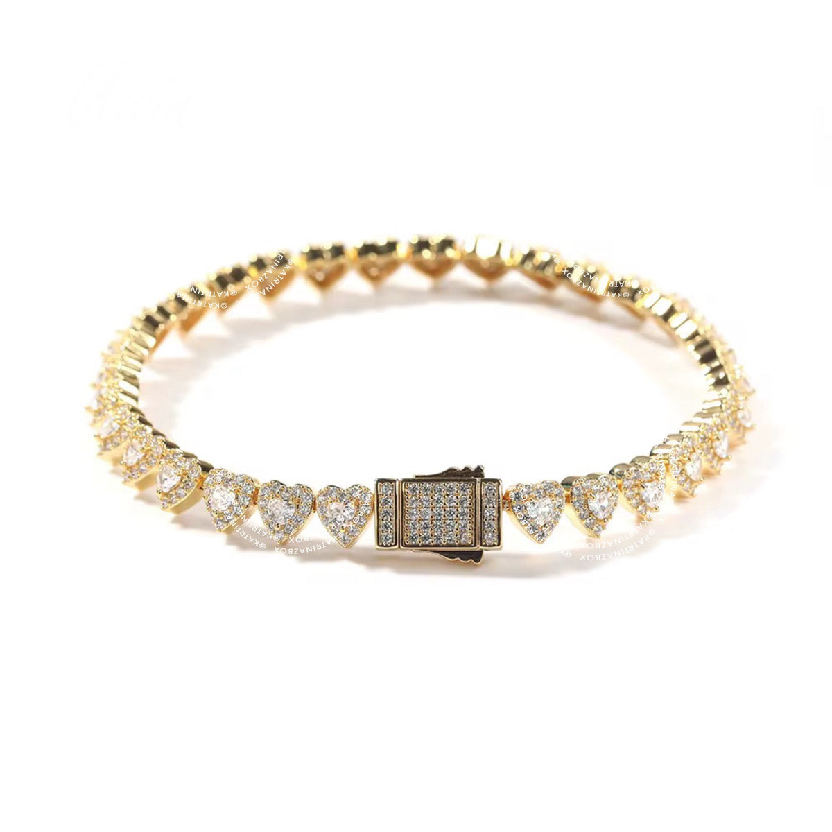 CLUSTER HEART TENNIS BRACELET