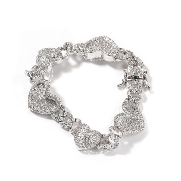 CUBAN LINK HEART BRACELET