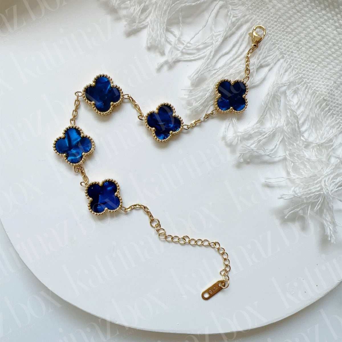 MARBLE STONE CLOVER LINK BRACELETS