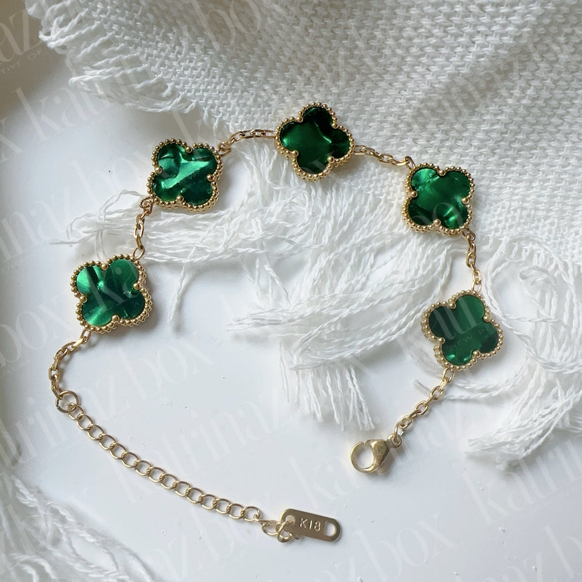 MARBLE STONE CLOVER LINK BRACELETS