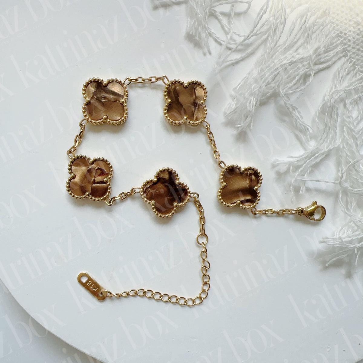 MARBLE STONE CLOVER LINK BRACELETS