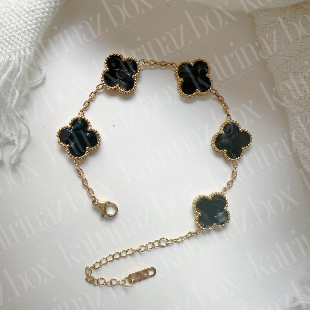 MARBLE STONE CLOVER LINK BRACELETS