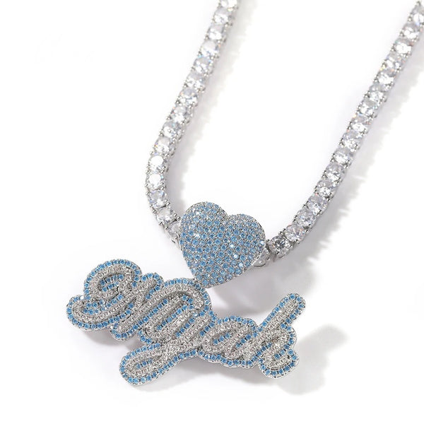 TWO TONE HEART CUSTOM NECKLACE