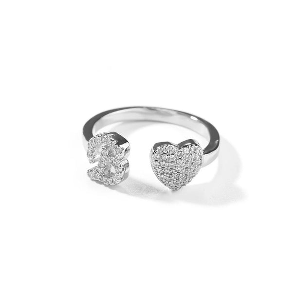 INITIAL HEART RING