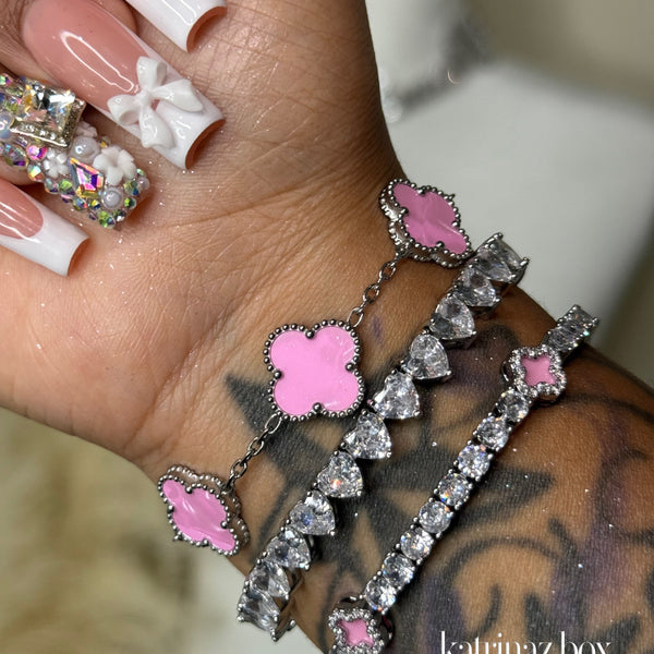 PINK STARBURST BRACELET SET