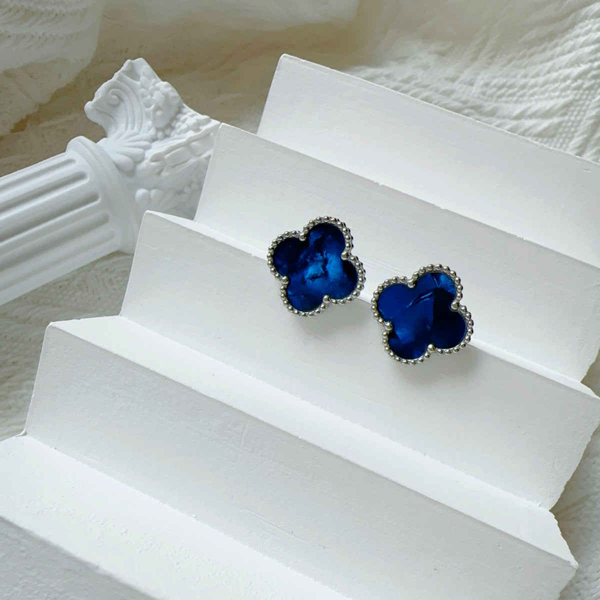 MARBLE STONE EARRINGS | ROYAL BLUE