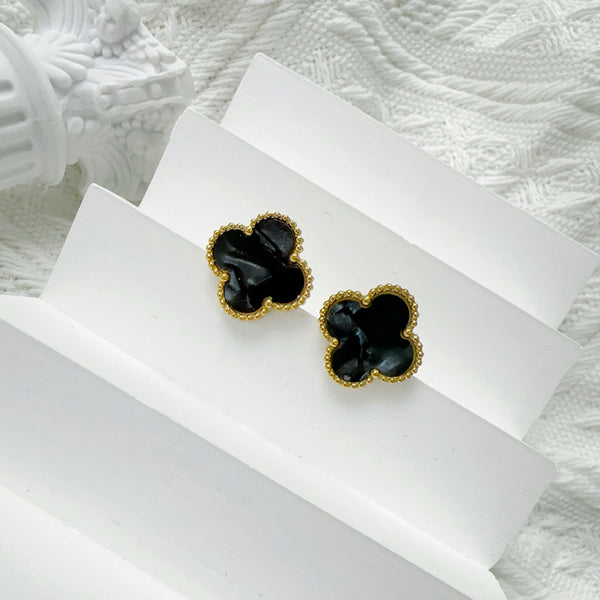 MARBLE STONE EARRINGS | BLACK