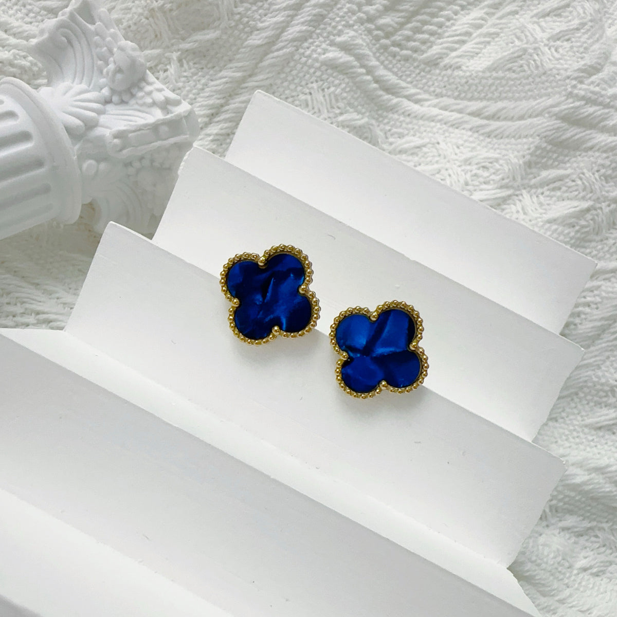 MARBLE STONE EARRINGS | ROYAL BLUE