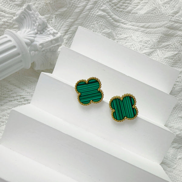 CLASSIC CLOVER EARRINGS | GREEN PATTERN