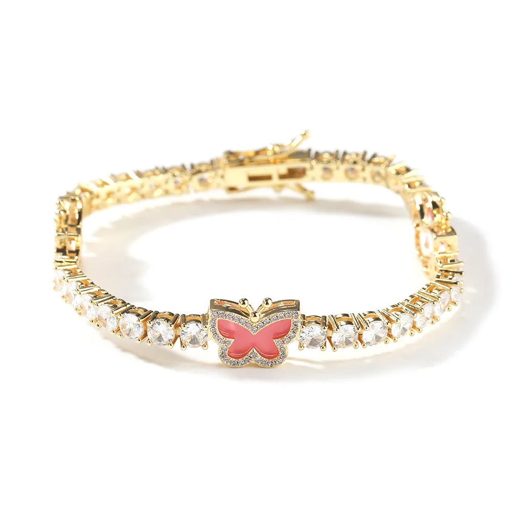 BUTTERFLY TENNIS BRACELET | PINK