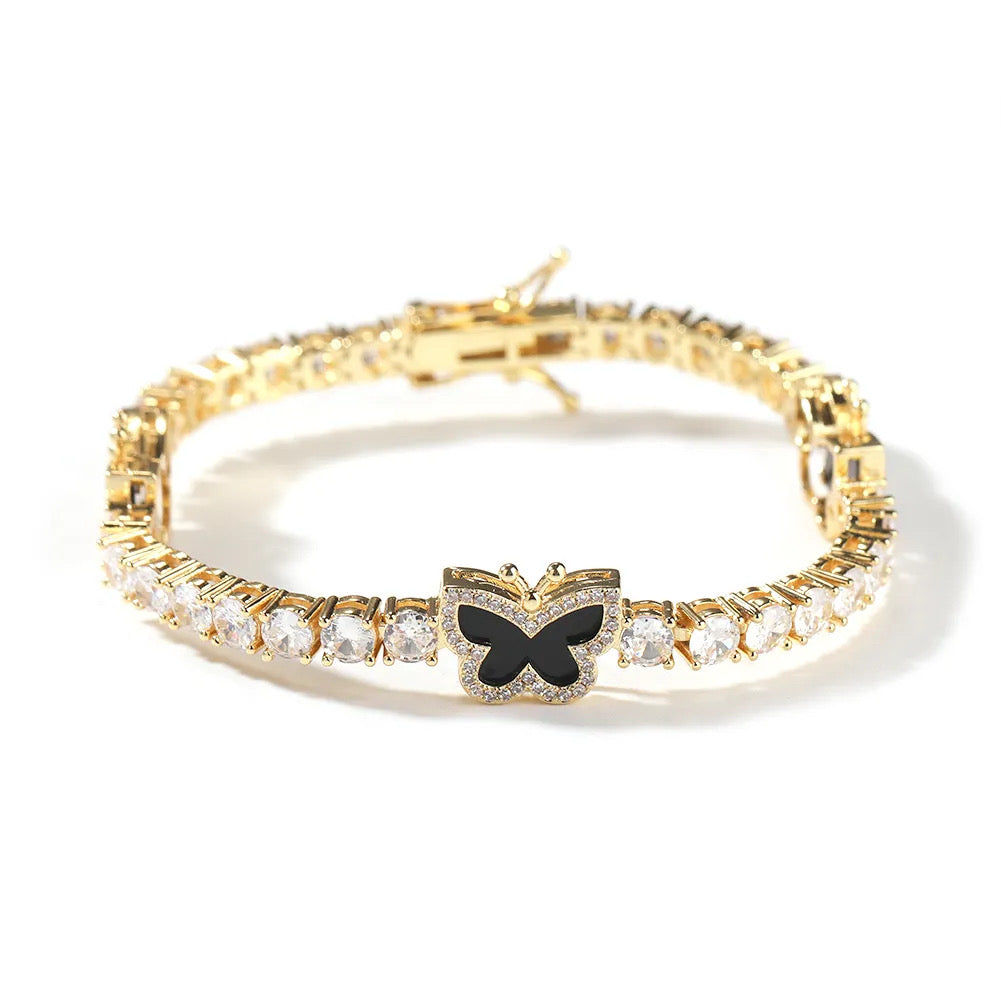 BUTTERFLY TENNIS BRACELET | BLACK