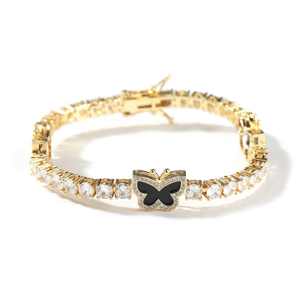 BUTTERFLY TENNIS BRACELET | BLACK