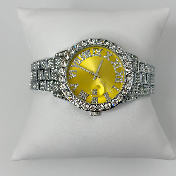 CANARY YELLOW | SILVER BAND WATCH