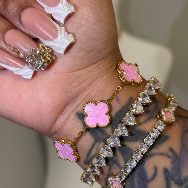 PINK STARBURST BRACELET SET