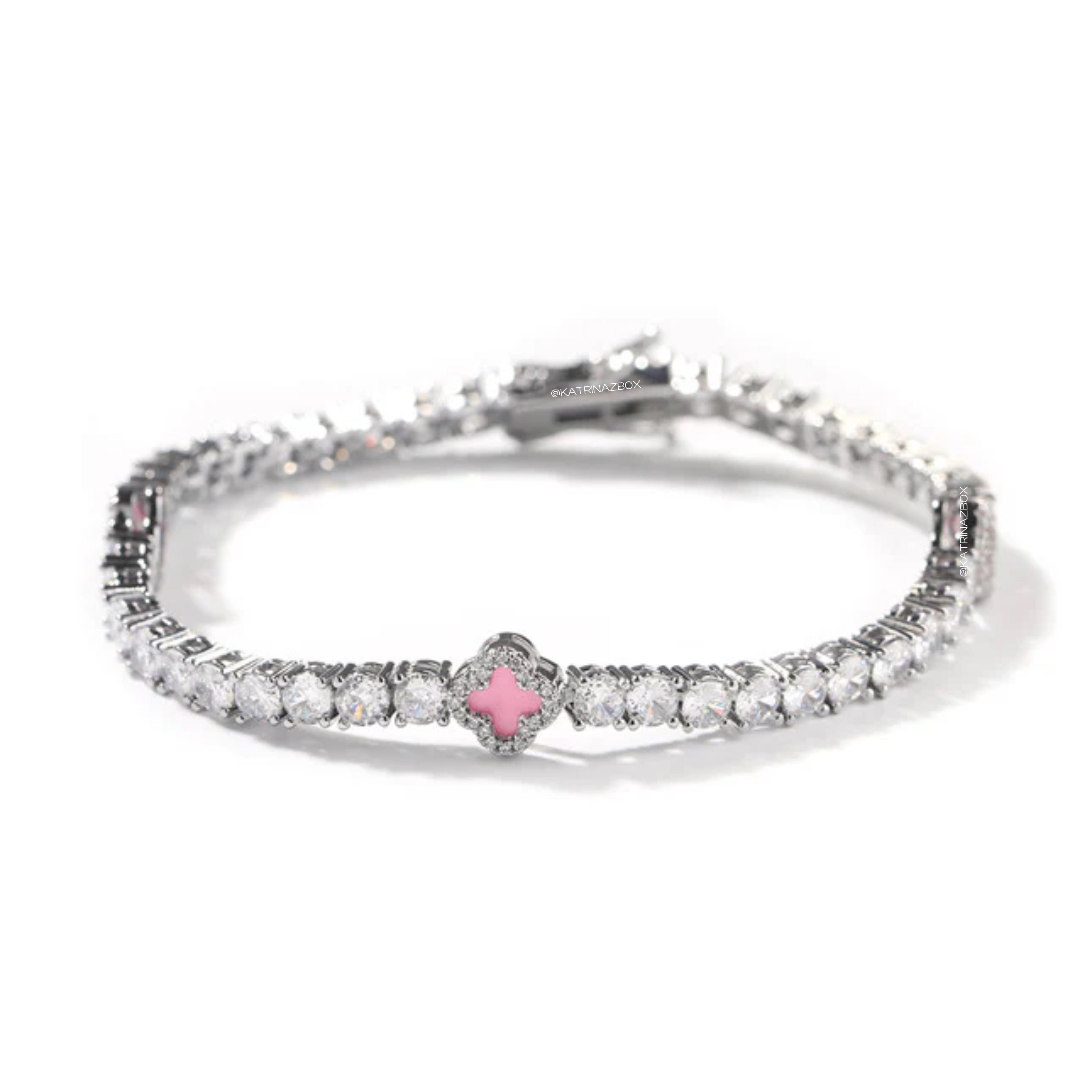 PINK | MINI CLOVER TENNIS BRACELET – Katrinaz Box