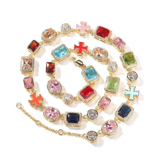MULTICOLOR GEMSTONE NECKLACE