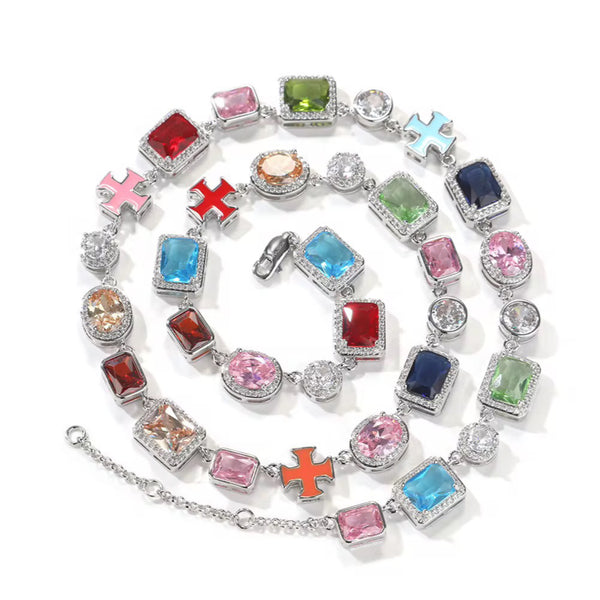 MULTICOLOR GEMSTONE NECKLACE