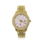 PEARLY PINK STONE WATCH | GOLD