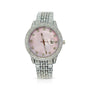 PEARLY PINK STONE WATCH | SILVER