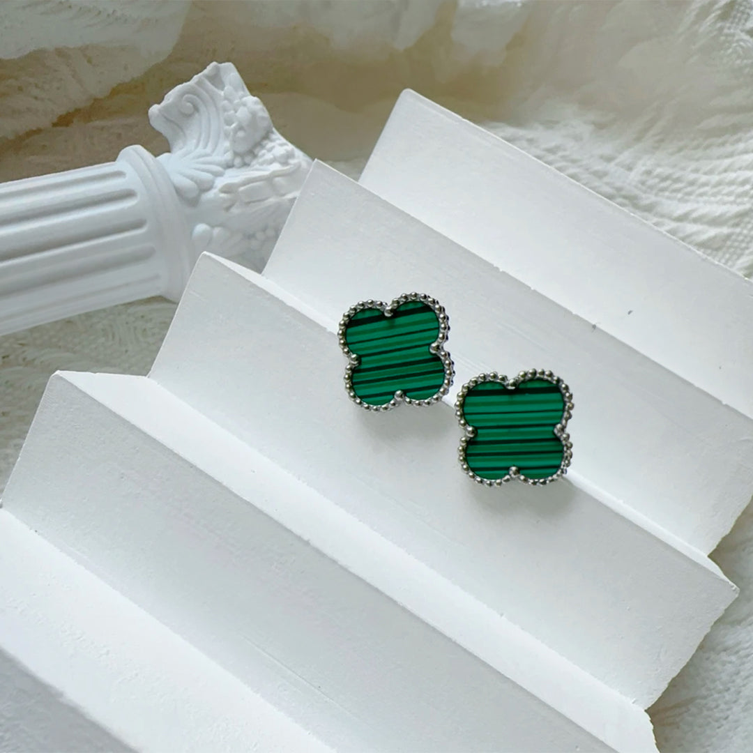 CLASSIC CLOVER EARRINGS | GREEN PATTERN