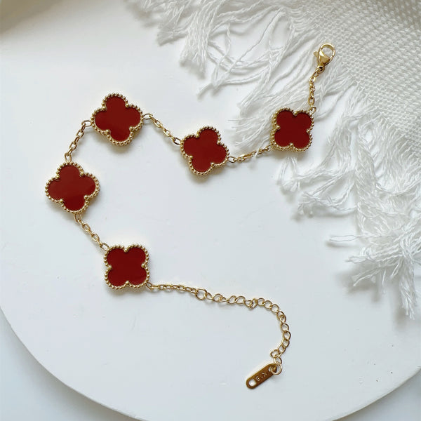 CLASSIC CLOVER LINK BRACELET | BURGUNDY