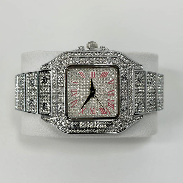 PINK NUMERAL | SQUARE OPULENT WATCH